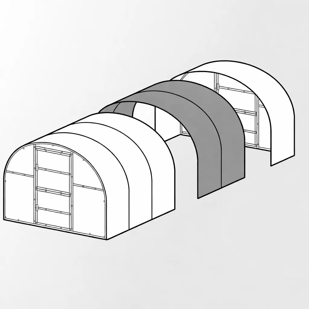 Extension pour serre de jardin en polycarbonate de 2 mètres AtmoSerre