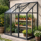 Lean-to glass greenhouse The Retreat by PrimeGreenhouses