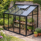 Lean-to glass greenhouse The Retreat by PrimeGreenhouses