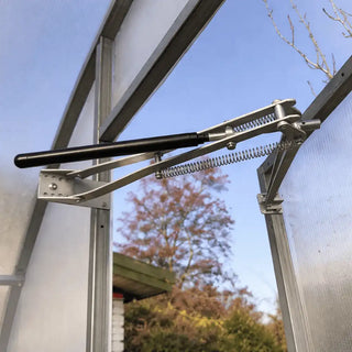 Système d’ouverture automatique pour portes et fenêtres de serre de jardin en polycarbonate AtmoSerre