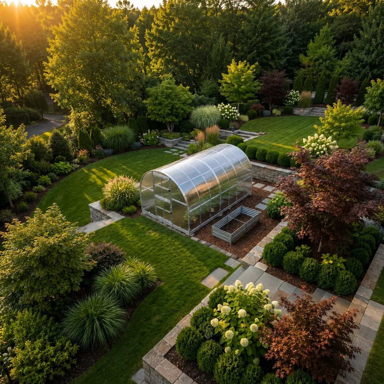 The Timeless Polycarbonate Greenhouse in the backyard bby PrimeGreenhouses