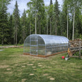 serre de jardin tunnel polycarbonate L'intemporelle (12m²) en 6mm vue extérieure - AtmoSerre